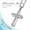 Hawaiian Jewelry Necklace Stainless Steel Cross Combi Color Double Series