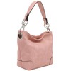 Hobo Shoulder Bag with Big Snap Hook Hardware (Pink)