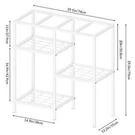 20 Gallon Fish Tank Stand White Metal Aquarium Stand Turtle Tank Stand Reptile Tank Stands 3 Tier Fish Tank with Stand