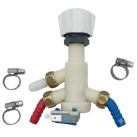 CR-MOESANCO Thermoplastic Shower Mixer Tap with 3 Stainless Steel Clamps for Caravan, Motorhome, Boat, Thermoplastic, Heat Resistant to 80°C, Mounting Hole 20mm