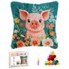 Generic DIY Latch Hook Pillow Cover Kit - Pig Theme