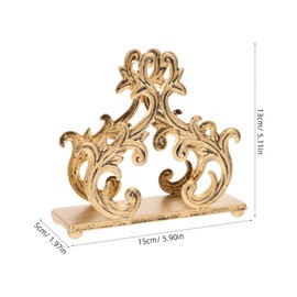 TOPPERFUN Golden Metal Napkin Holder Baroque Style Freestanding Barocco Tissue Dispenser Baroque Napkin Tray Basket Napkin Holder
