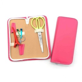 Pink Scissor Leather Case Leather Pouch 2ea