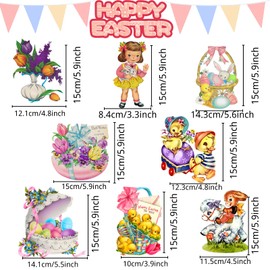 40PCS Easter Hanging Swirl Decorations, Easter Hanging Eggs/Bunny/Egg Basket Easter/Chick/Duck/, Easter Hanging Ceiling/Classroom Decorations,Spring Decorations for Classroom Easter Party Supplies