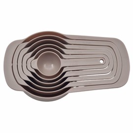 6 Piece Measuring Cup Set – Nesting Plastic Measuring Cups with Handles – 1 Cup to 1/2 Tbsp – Food Safe (Natural)