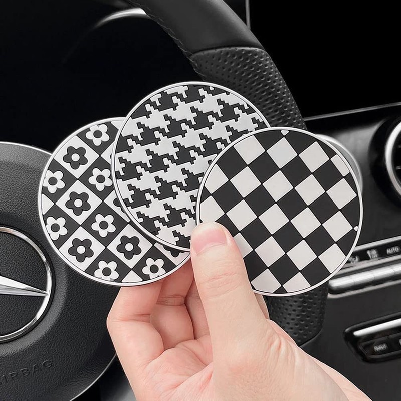 Follicomfy 2 Pack Car Coasters for Cup Holder Silicone, Black