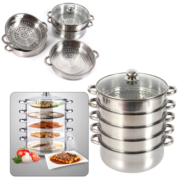 Unbranded 5 Layers 28cm Pot Steamer Multi-Layer Cookware Pot Cookware