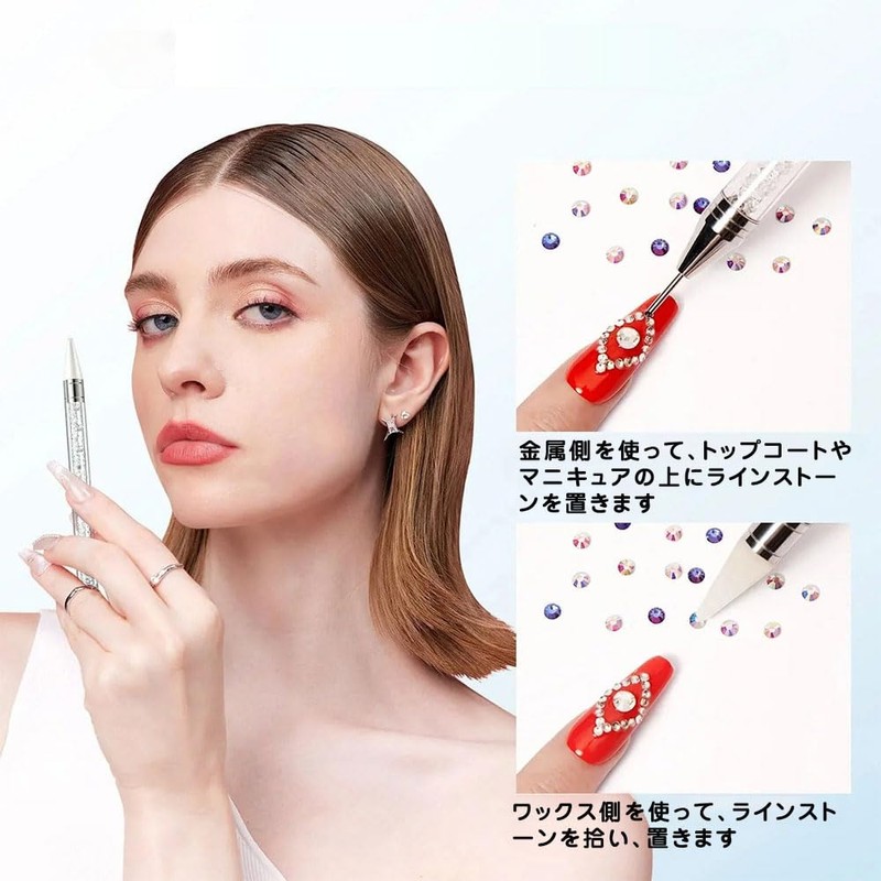 2pcs Rhinestone Picks Pen Nail Design Diamond Painting Pen Nail