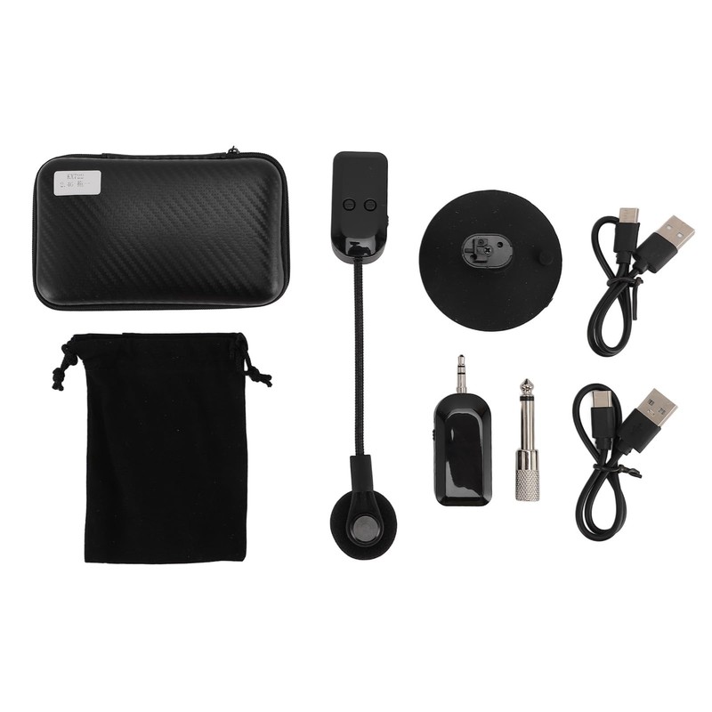 Wireless Instrument Microphone, 2.4GHz Wireless Guitar Violin Microphone System Clip