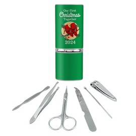 Our First Christmas Together 2024 Red Cardinals on Branch Newlyweds Stainless Steel Manicure Pedicure Grooming Beauty Care Travel Kit