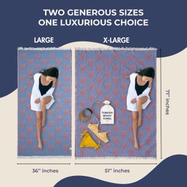 Turkish Beach Towel - XLarge 51x71 | Quick Dry Beach Towel is Essential for Enjoying A Day at The Beach | Sand Free Beach Towels for Clean and Comfortable Experience (Lobster, X Large | 51x71)