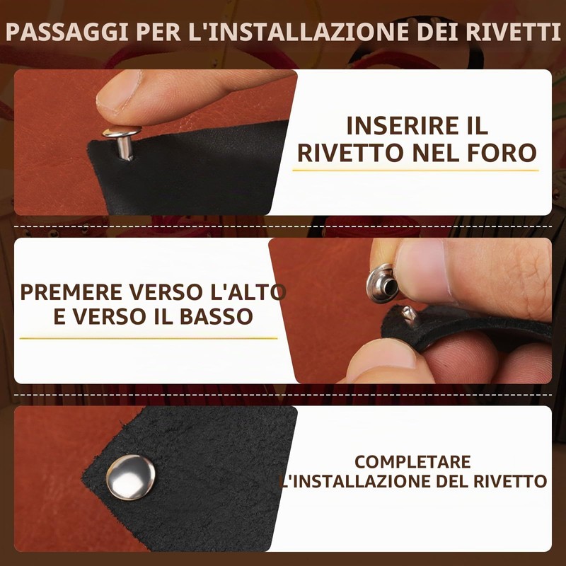 Tundi Set di 300 rivetti cavi, in 3 misure, in