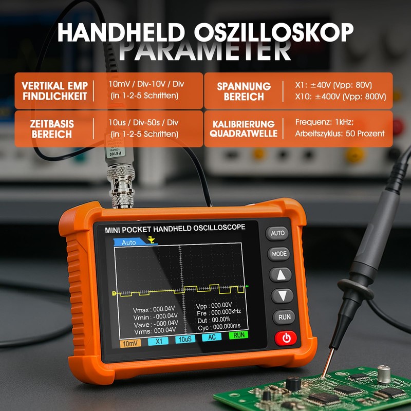 Digital Oscilloscope Handheld Oscilloscope 2.5 MS/s Sampling Rate Portable Oscilloscope