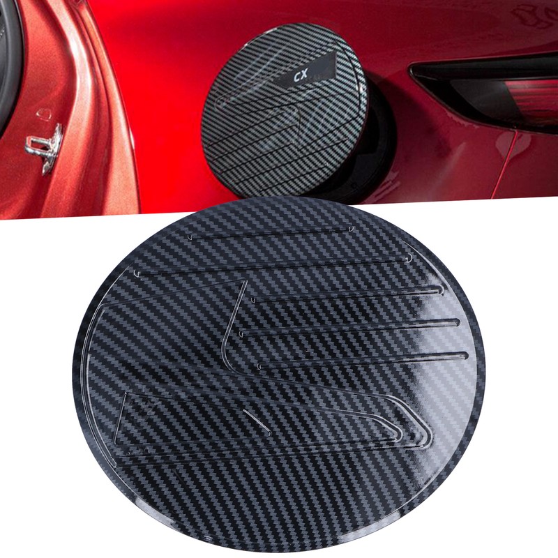 Fuel Tank Cover Trim Gas Cap Lid Carbon Fiber Style