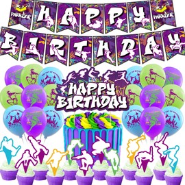 LFCFDX Parkour, decorazioni per feste di compleanno, accessori per feste di compleanno, con parkour, compleanno, striscione per torte, topper per cupcake, palloncini per parkour, compleanni, feste