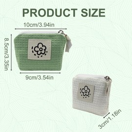 AfitLulu 2 Pack Coin Purse Cute Flower Small Purse Lipstick Bag with Zipper, Coin Pouch Mini Makeup Bag Portable Coin Wallet Change Purse for Organize Handbag Small Items (White)