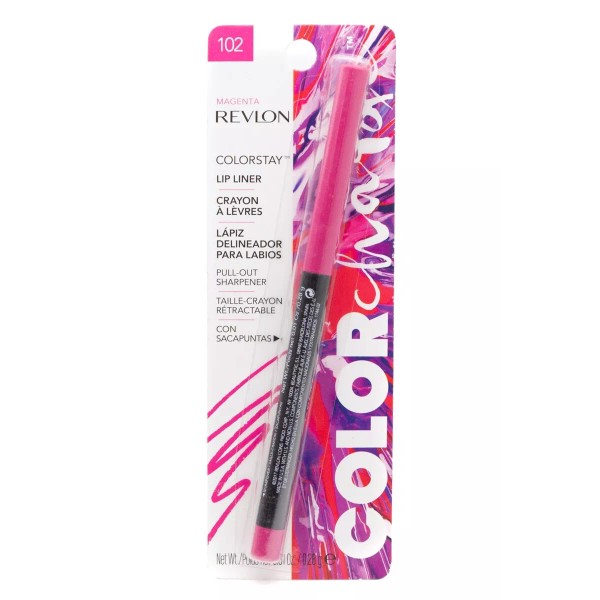 Revlon ColorStay Lip Liner with Pull Out Sharpener, 102 Magenta