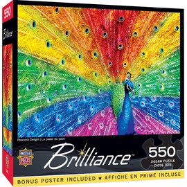 MasterPieces 550 Piece Jigsaw Puzzle for Adults, Family Or Youths - Peacock Delight - 18"x24"