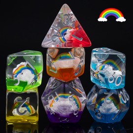 Resin D&D Dice Set, Animal Polyhedral Dice for Dungeons and Dragons, RPG, MTG DND 7-DIE (D4, D6, D8, D10, D12, D20, D%)