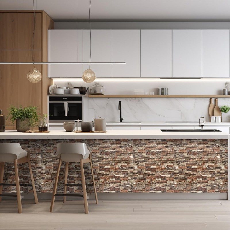 Yutianli 10PSC 3D Wall Panels Peel and Stick Faux Brick