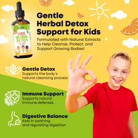 Zoyki Herbal Detox for Kids - Natural Cleansing Liver Health & Immune Support Liquid Supplement - Vegan Gluten-Free Sugar-Free - 4 fl oz 120 mL