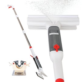 Window Cleaner with Front and Rear Cleaners + Expandable Sprayer - Window Vacuum Squeegee - Complete Kit for Glass, Windows and Mirrors, Quick Drying- Window Cleaner Tool - Car Window Cleaner Spray