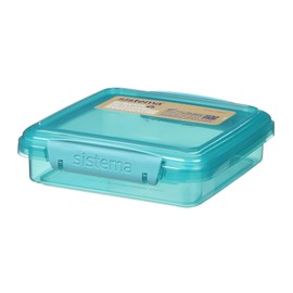 Sistema Ocean Bound Plastic Sandwich Box 450ml Food Container and Lunch Box BPA Free Recycled Plastic Teal or Blue (Colour Cannot be Selected)