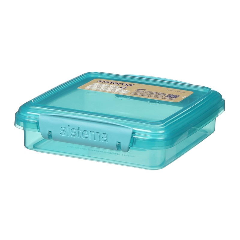 Sistema Ocean Bound Plastic Sandwich Box 450ml Food Container and
