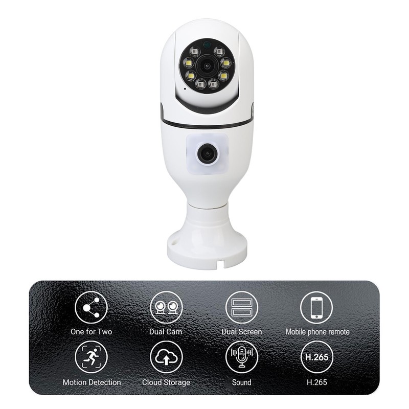 360 Degree Light Bulb Camera 1920 X 2160 Auto Tracking