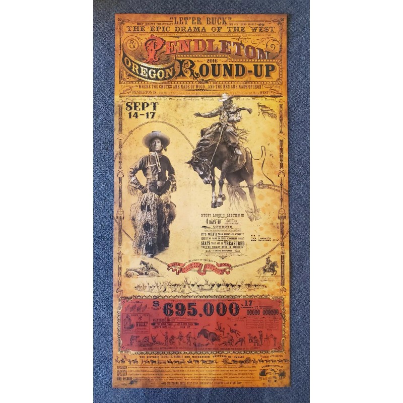 *signed* Pendleton Round Up Rodeo poster by Bob Coronato Oregon