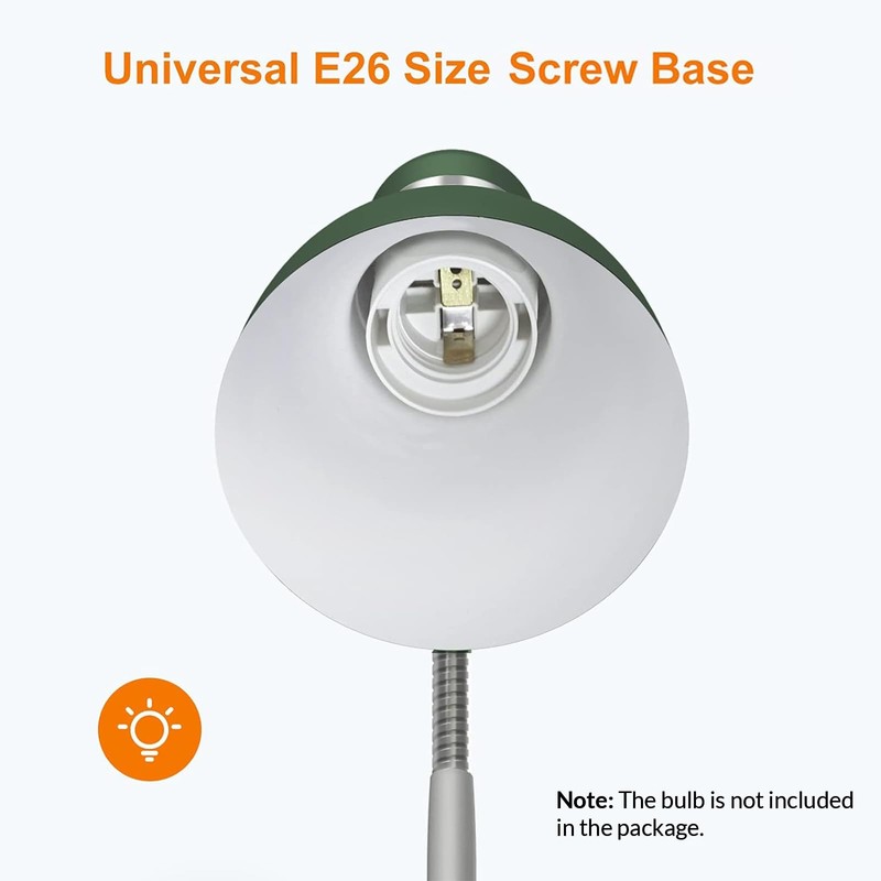 LEPOWER Metal Desk Lamp, Adjustable Goose Neck Table Lamp, Eye-Caring