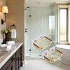 2Pcs Gold Soap Dish for Shower Creative Hanging Drain Rack,