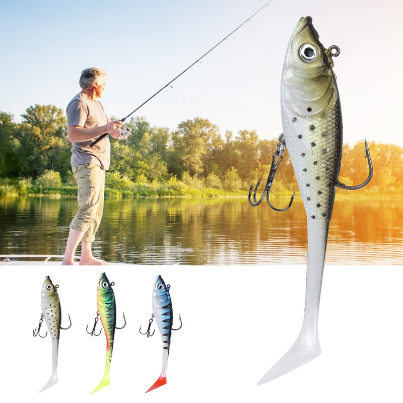 Coating T Tail Soft Artificial Simulation Lure Bait Sea Fishing