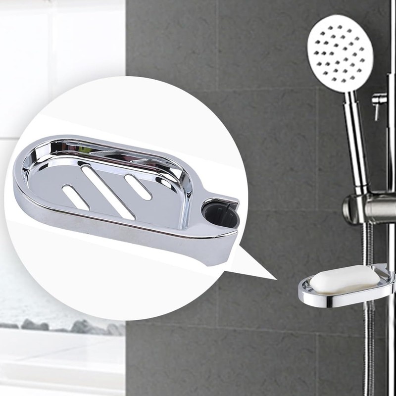 Clip-on Bathroom Soap Holder,ABS Shower Soap Dish Shower Rail Soap