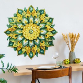 Wall Stickers Decorative Green North Indian Flowers Language Stylish Wallpaper Removable Wall Sticker DIY Decor Living Room Bedroom Kids Room Wall Art Boys Girls Room Wallpaper Rental Wall Art