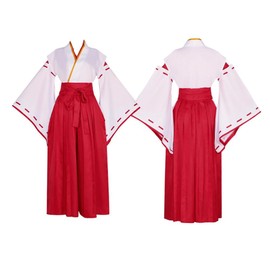 COSDREAMER Women's Kimono Robe Geisha Japanese Yukata Ruffle Tops Pants Set L