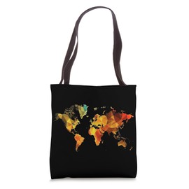 Geometric World Map Tote Bag