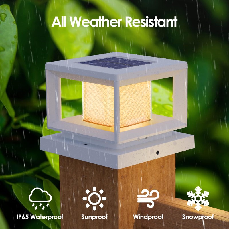 Mlambert 8 Pack Solar Post Lights Outdoor, Waterproof Fence Cap