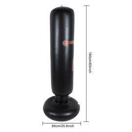 Punch Bag, 160 cm Height, PVC Punch Bags, Standing Punch Bag, Inflatable Kickboxing Bag, Standing Tumbler Pillar Sandbag for Adults and Teenagers