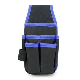 Small Canvas Tool Pouch with Adjustable Belt for Electricians, Carpenters, and Mechanics, 6-Pocket Tool Organizer Utility Tool Belt with Handy Hanging Loop, 5x10 Inch