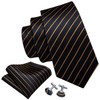 Barry.Wang Men Ties Pocket Square Cufflinks Silk Necktie Set Plaid