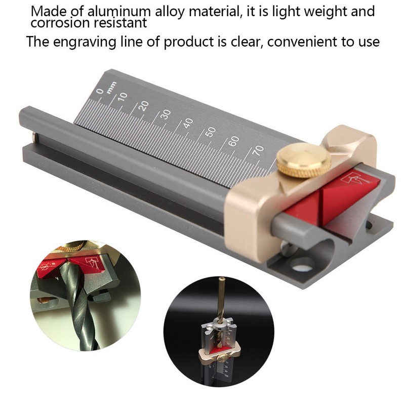 Woodworking Drill Locator Aluminium Alloy Height Measuring Positioner with Magnetic