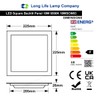Recessed LED Ceiling Panel Light Square 18w Cool White 6500k
