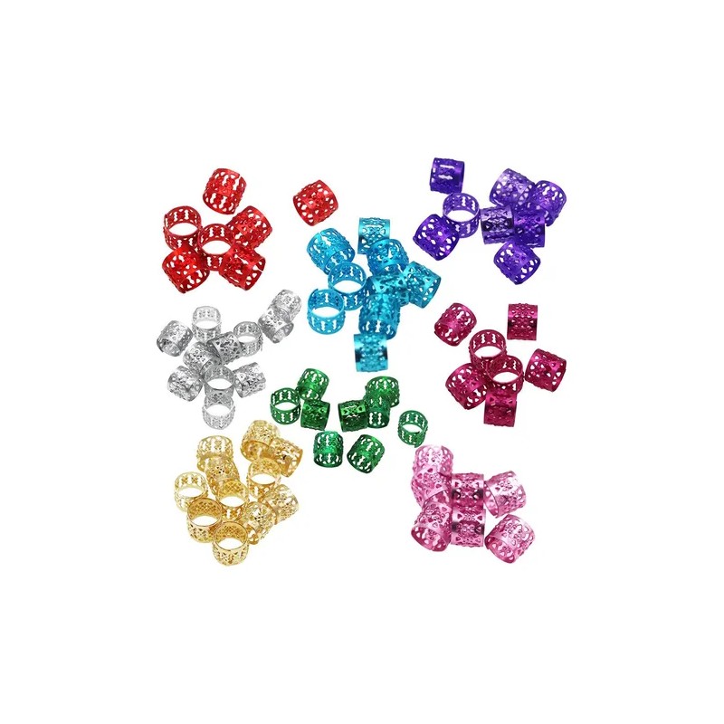 80 Piezas Dreadlocks Beads Filigree Tube Beads Para Cabello