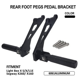 Sur Ron Rear Foot Pegs,CNC Aluminum Pedal Bracket Rest Pedal Footpegs for Sur Ron Light Bee X S/X/L1E Segway x260/ X160 - Black