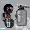 GEMFUL 3 Liter Water Bottle with Straw Time Marker Large