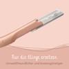 Bamboozy Eyebrow Razor with 5 Premium Blades - Reusable Metal