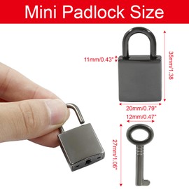 Piutouyar Mini Lock with Key, Small Luggage Lock, Little Padlock with Keys, Metal Diary Lock, Bronze Lock, Vintage Lock, Antique Padlock for Jewelry Box, Storage Box(Gun Black, 4 Pcs)