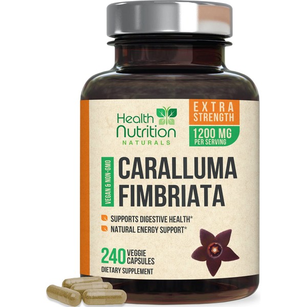 Caralluma Fimbriata Extract 1200mg - Maximum Strength Natural Endurance Support, Best Vegan Caps for Women and Men - 240 Capsules