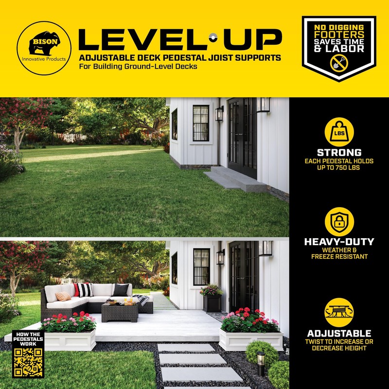 Bison Level.Up Pedestal System Accessory 1/2 in. Fixed Height Pedestal